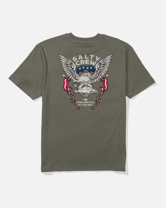 Back view of the America Talon Tee - Dusty Olive.