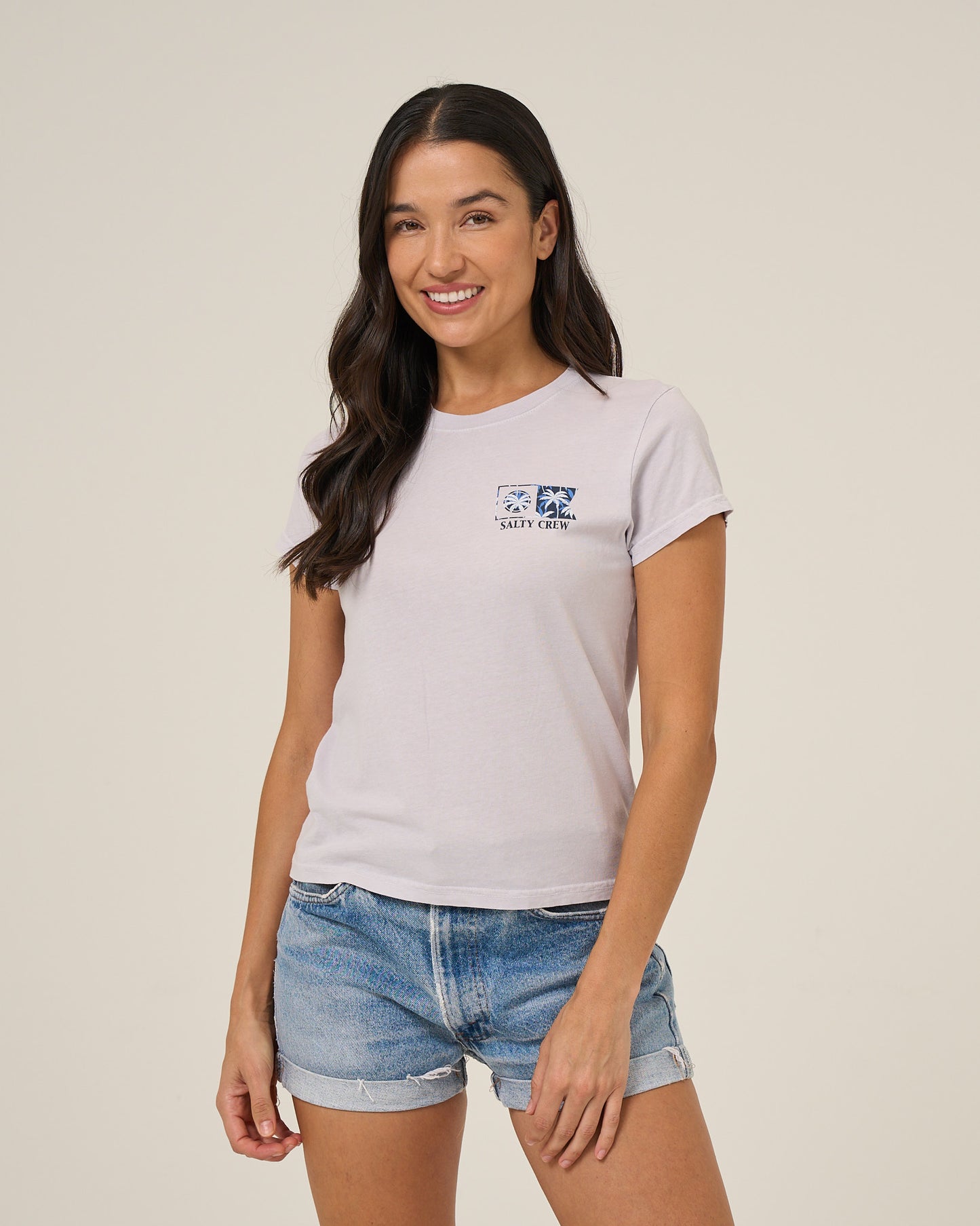 Front view of the Flagship Fill Modern Tee - Lilac Fog.