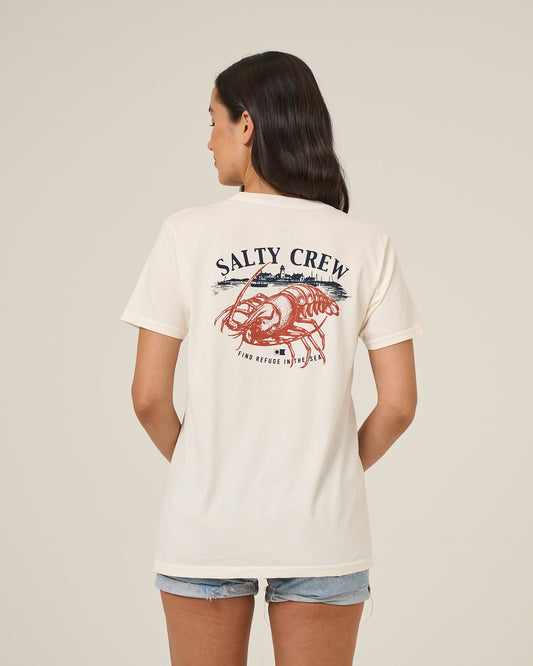Back view of the American Catch Boyfriend Tee - Off White.