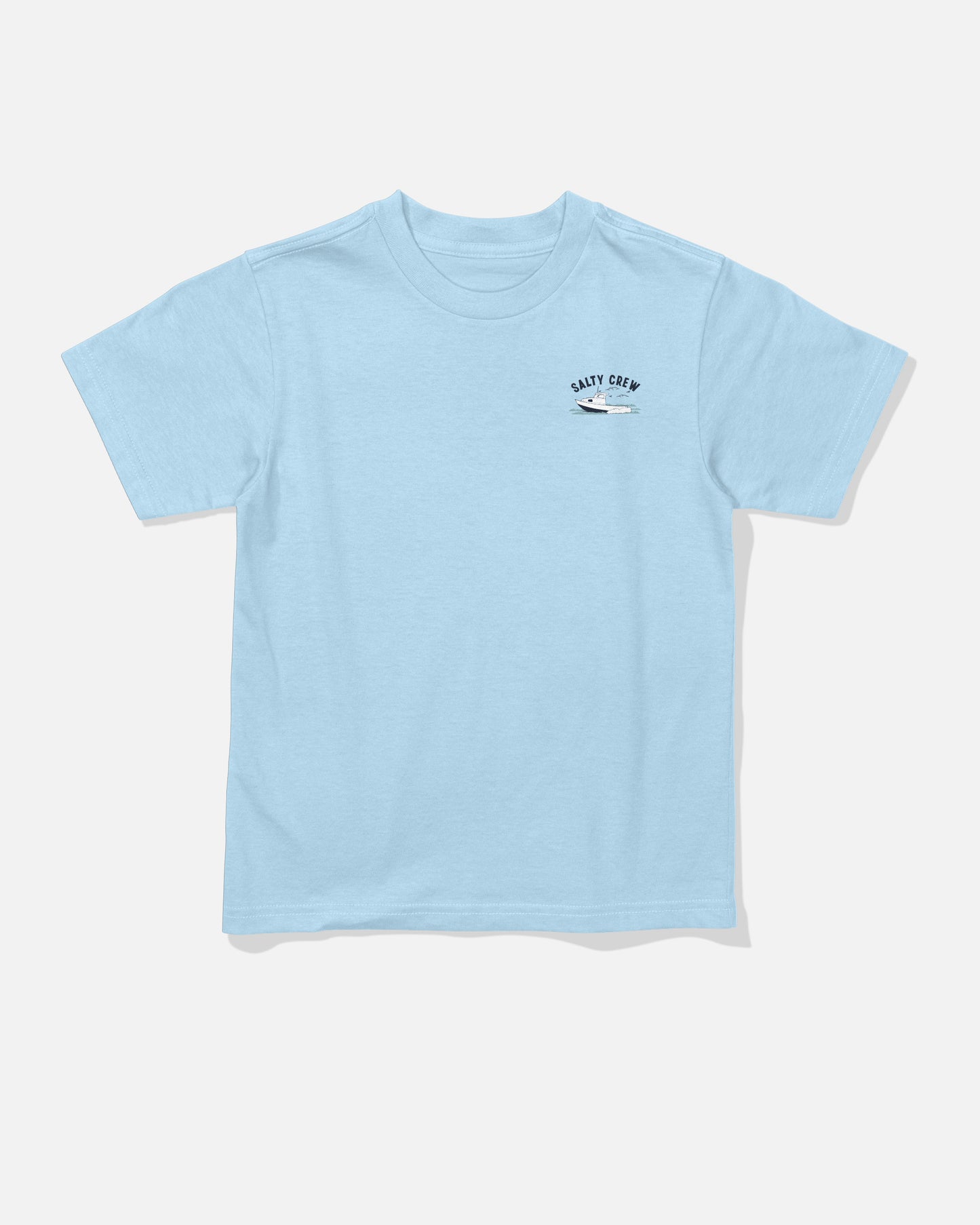 Front view of the Boat Repair Toddler Tee - Clear Sky.