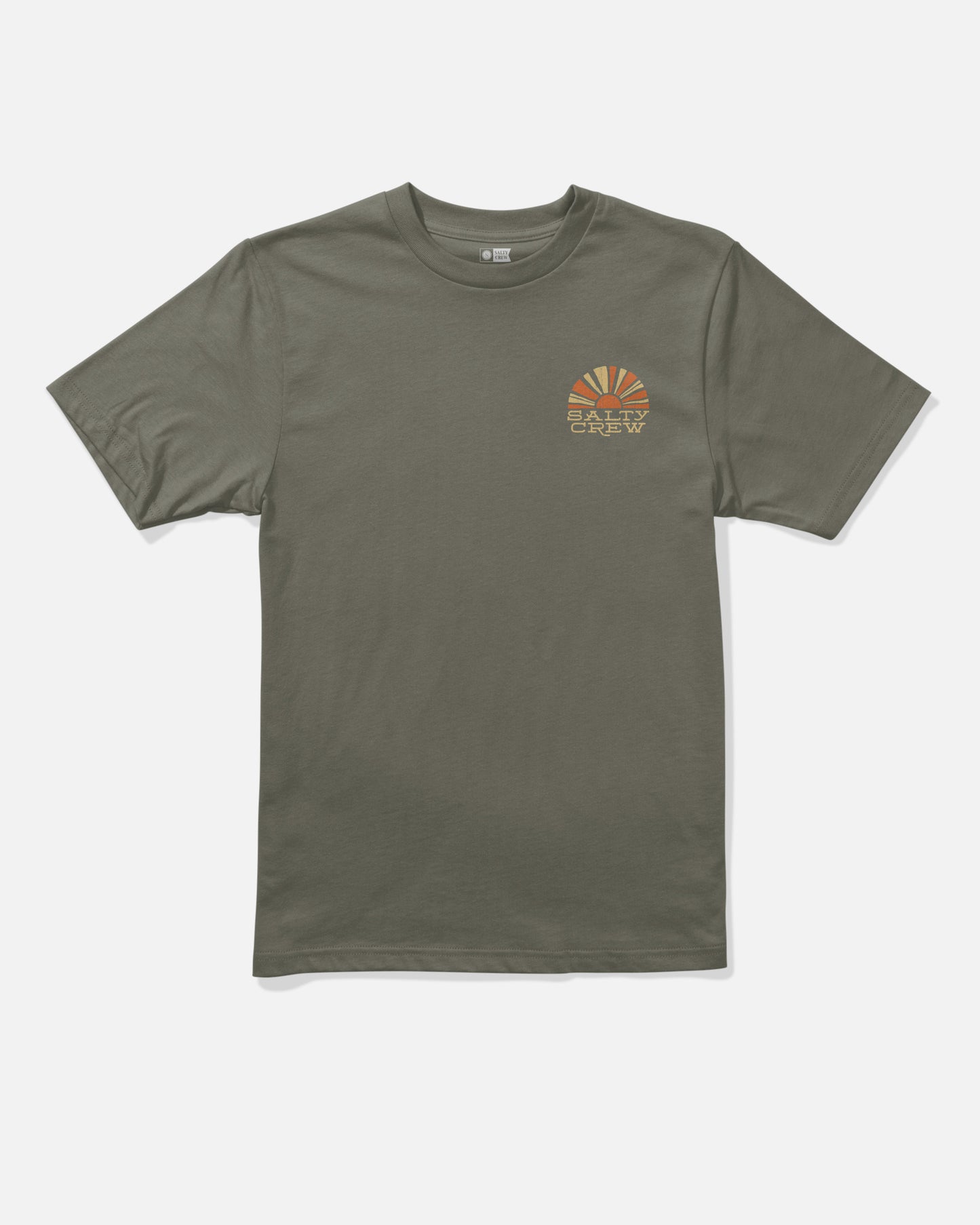 Front view of the Sunshine Boys Tee - Dusty Olive.