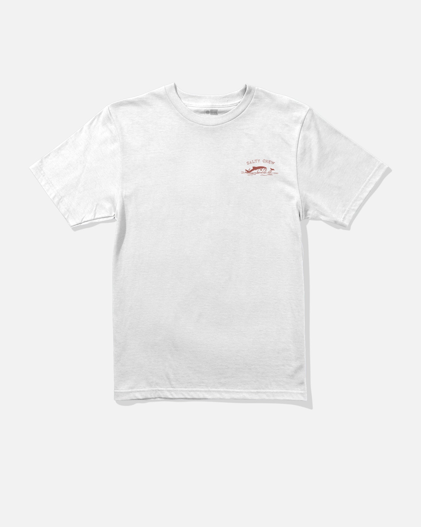 Front view of the Peeked Boys Tee - White.
