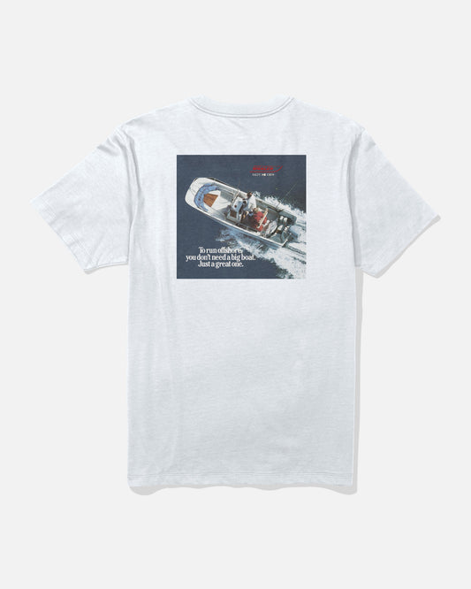 Back view of the Whaler Offshore Tee - White.
