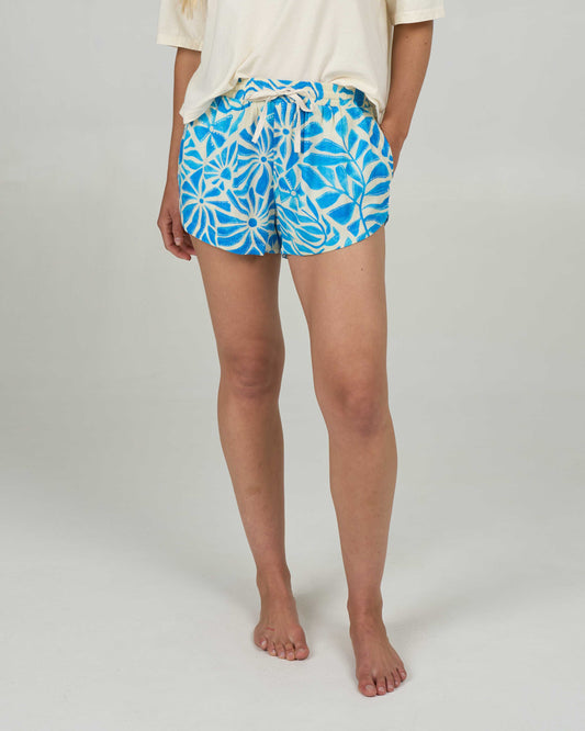 Front view of the Palapa Printed Short - Bold Blue.