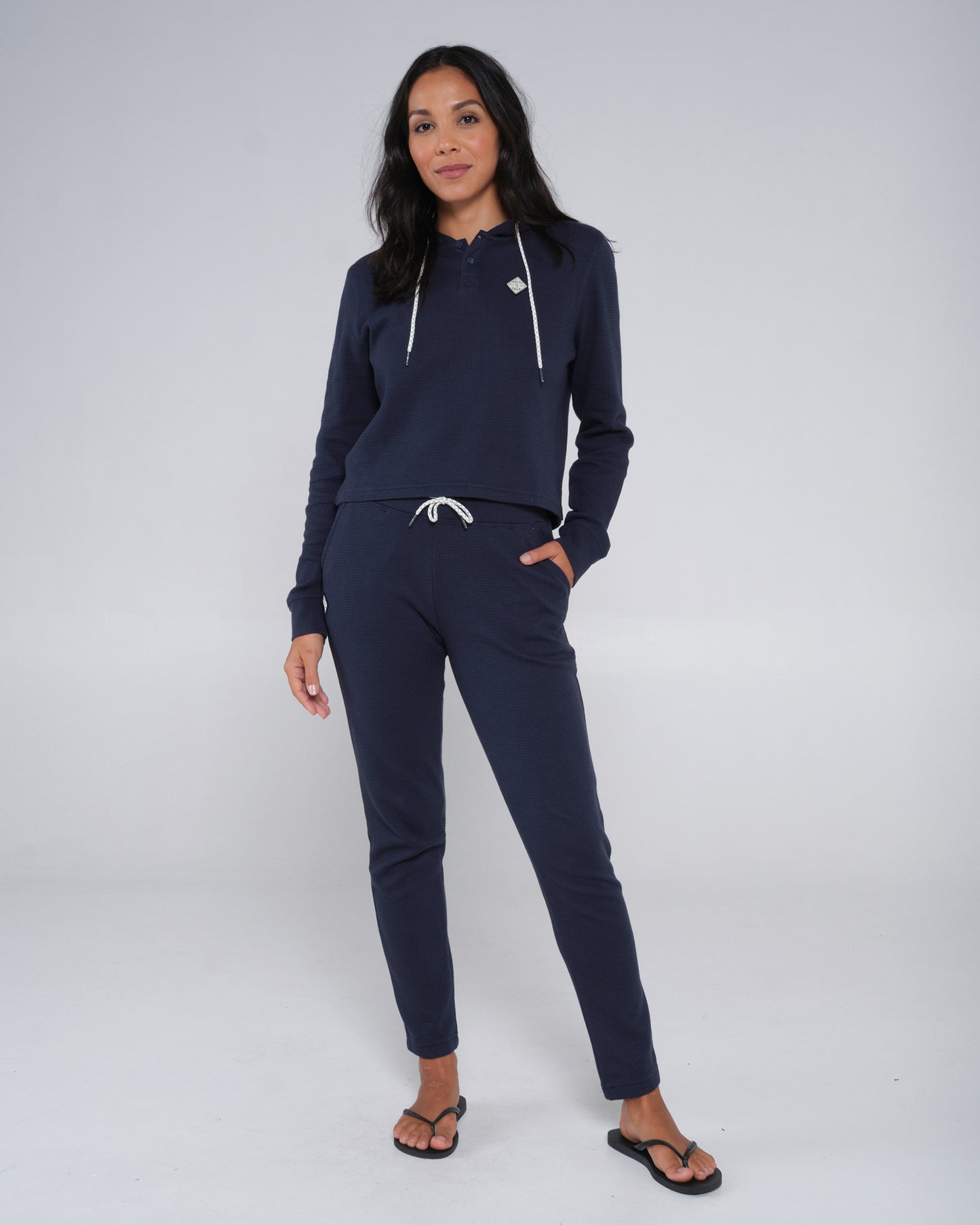 On body front of the Tippet Dark Navy Pant