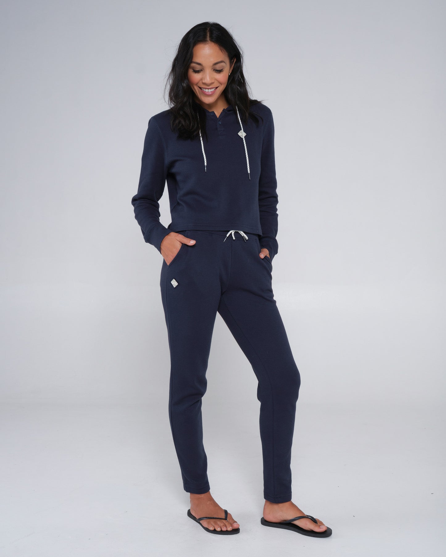 On body front of the Tippet Dark Navy Pant