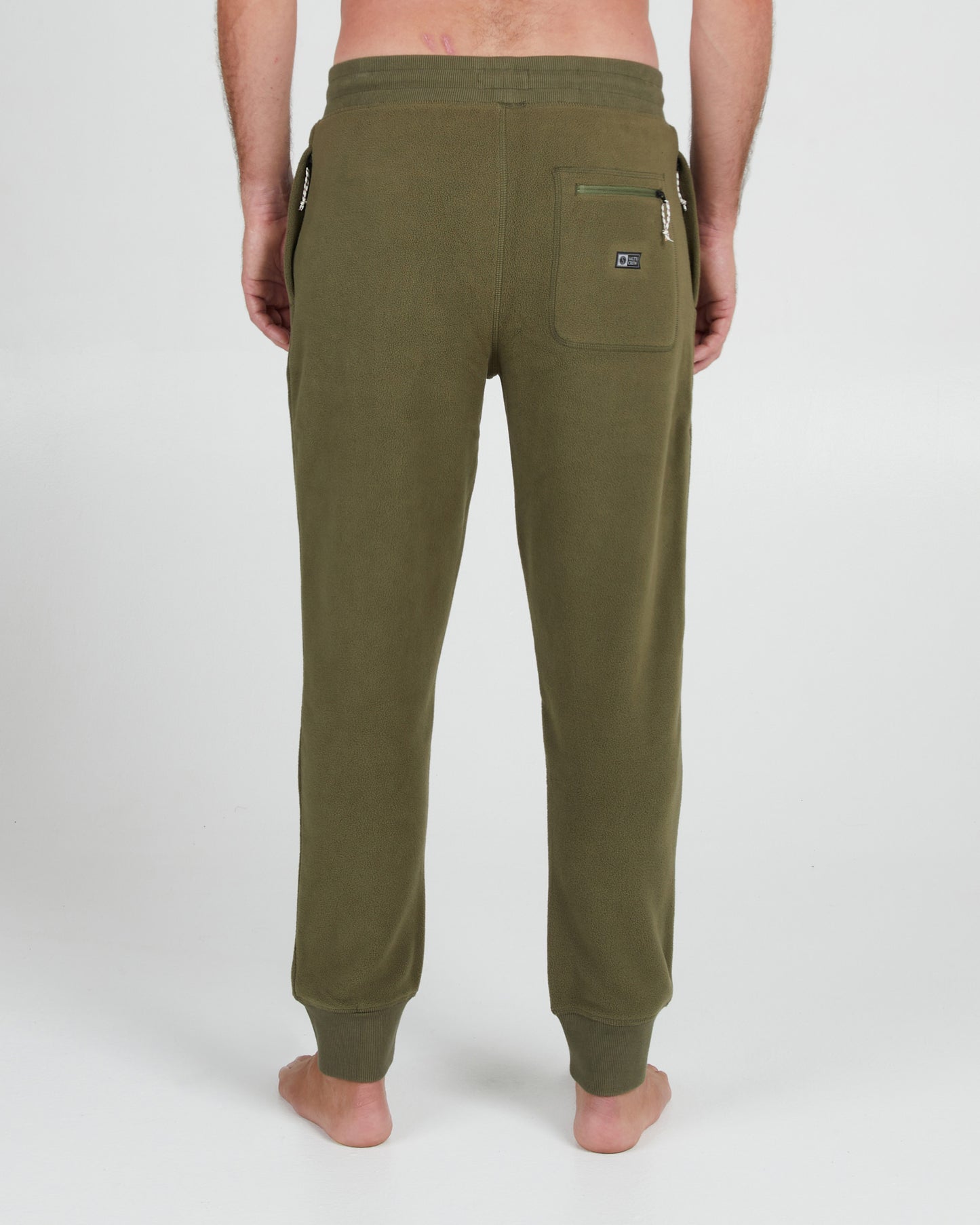 On body back of the Ebbtide Olive Polar Fleece Pant