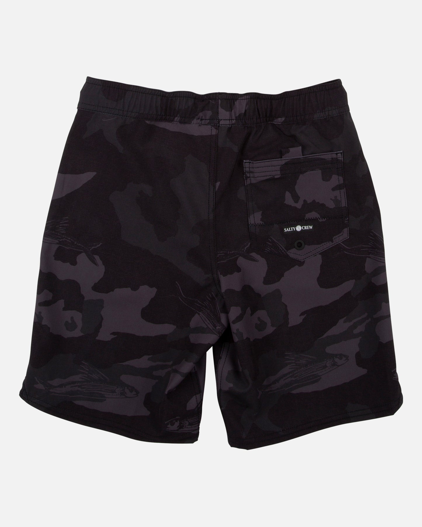 Lowtide Boys Black Camo Elastic Boardshort