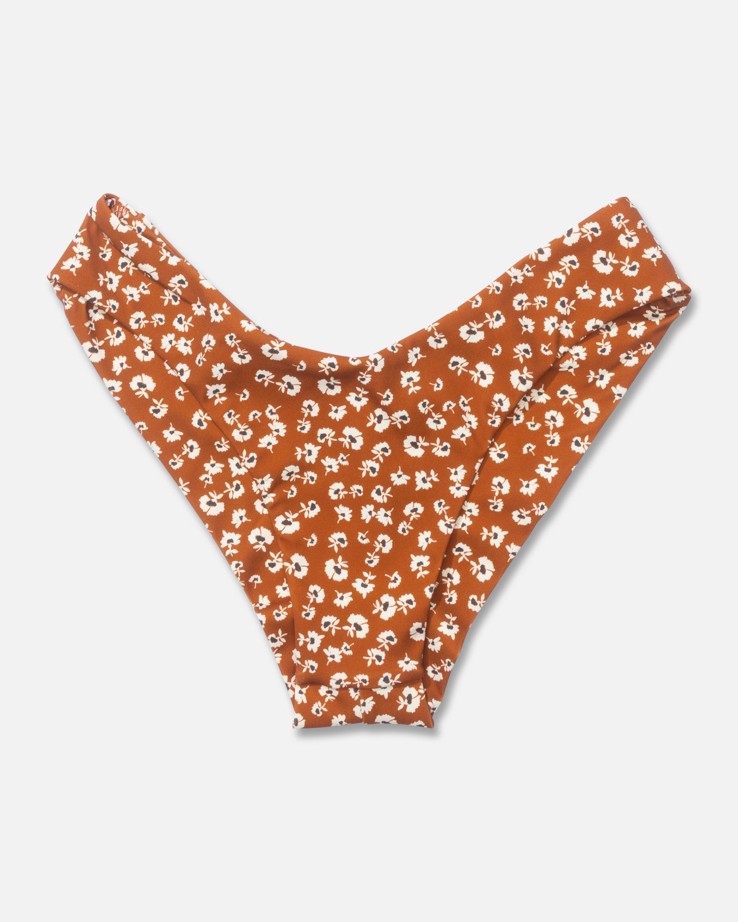 Studio image of the front of the Falling Floral Skimpy V Bikini Bottom - Sierra.