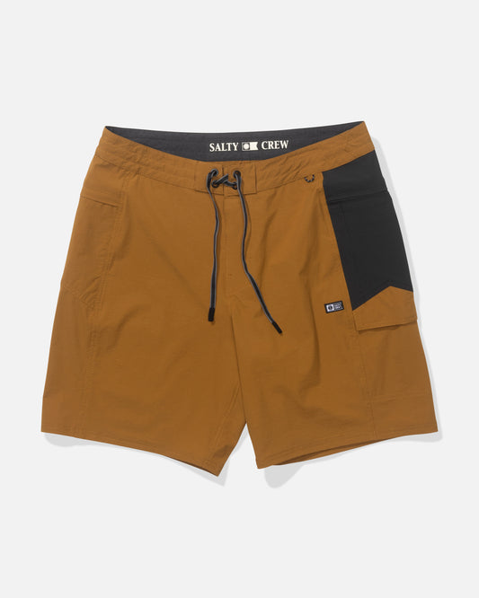 Front view of the Flagship Boatshort - Bronze Brown.