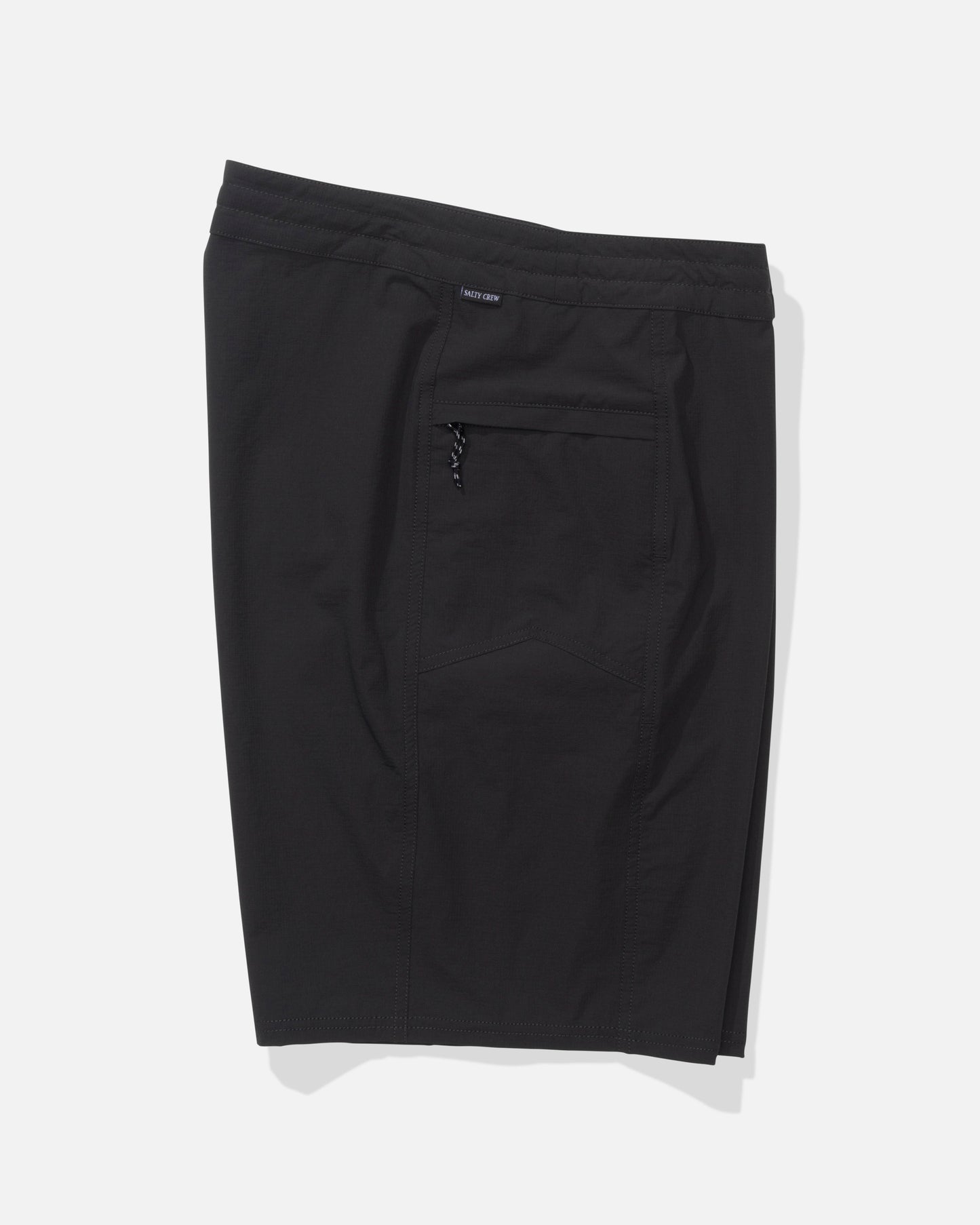 Alternate profile view of the Flagship Boatshort - Matte Black.