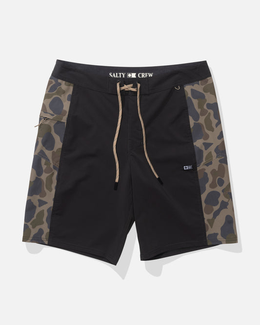Front view of the Flagship Boardshort - Sand Camo.
