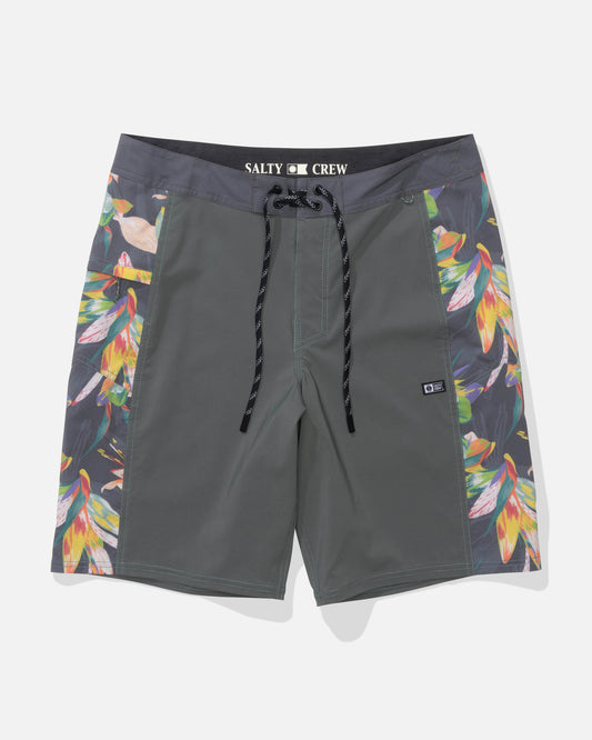 Front view of the Flagship Boardshort - Washed Green.