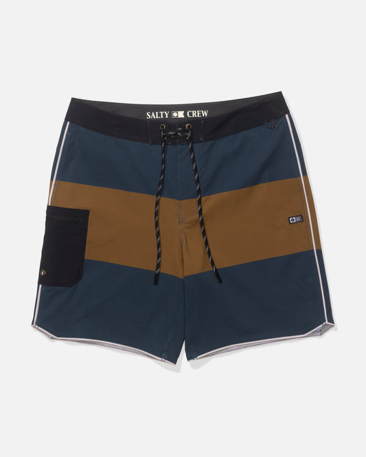 Front view of the Session Block Boardshort - Midnight Navy.