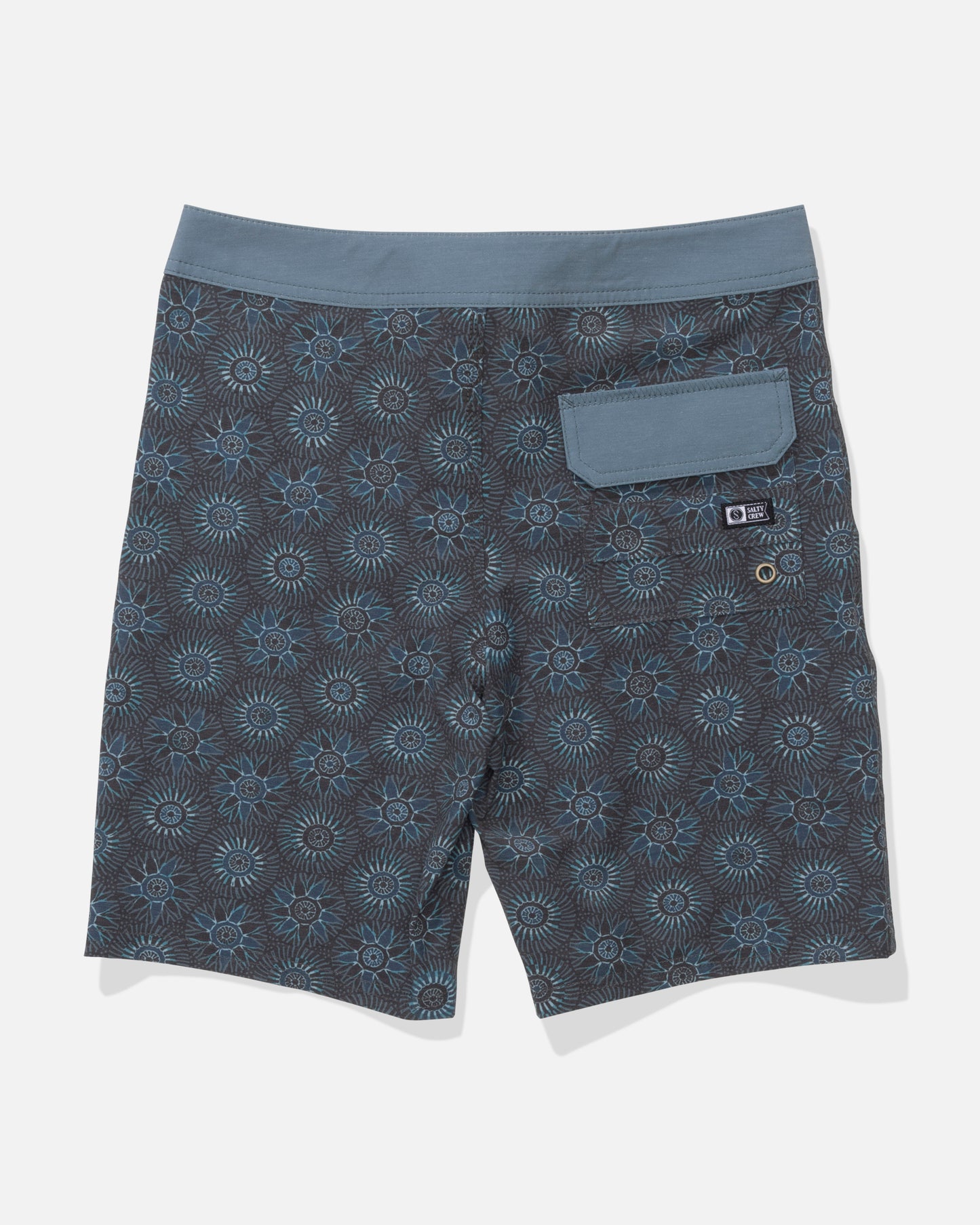 Back view of the Crew 17" Boys Boardshort - Monument.