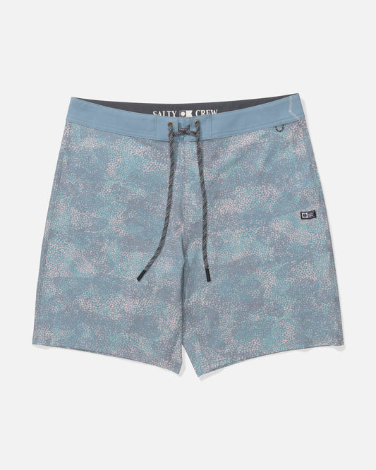 The Salty Crew Crew 19" Boardshort - Seaside offers a relaxed fit with a straight leg, tie waist, and comfort fabric.