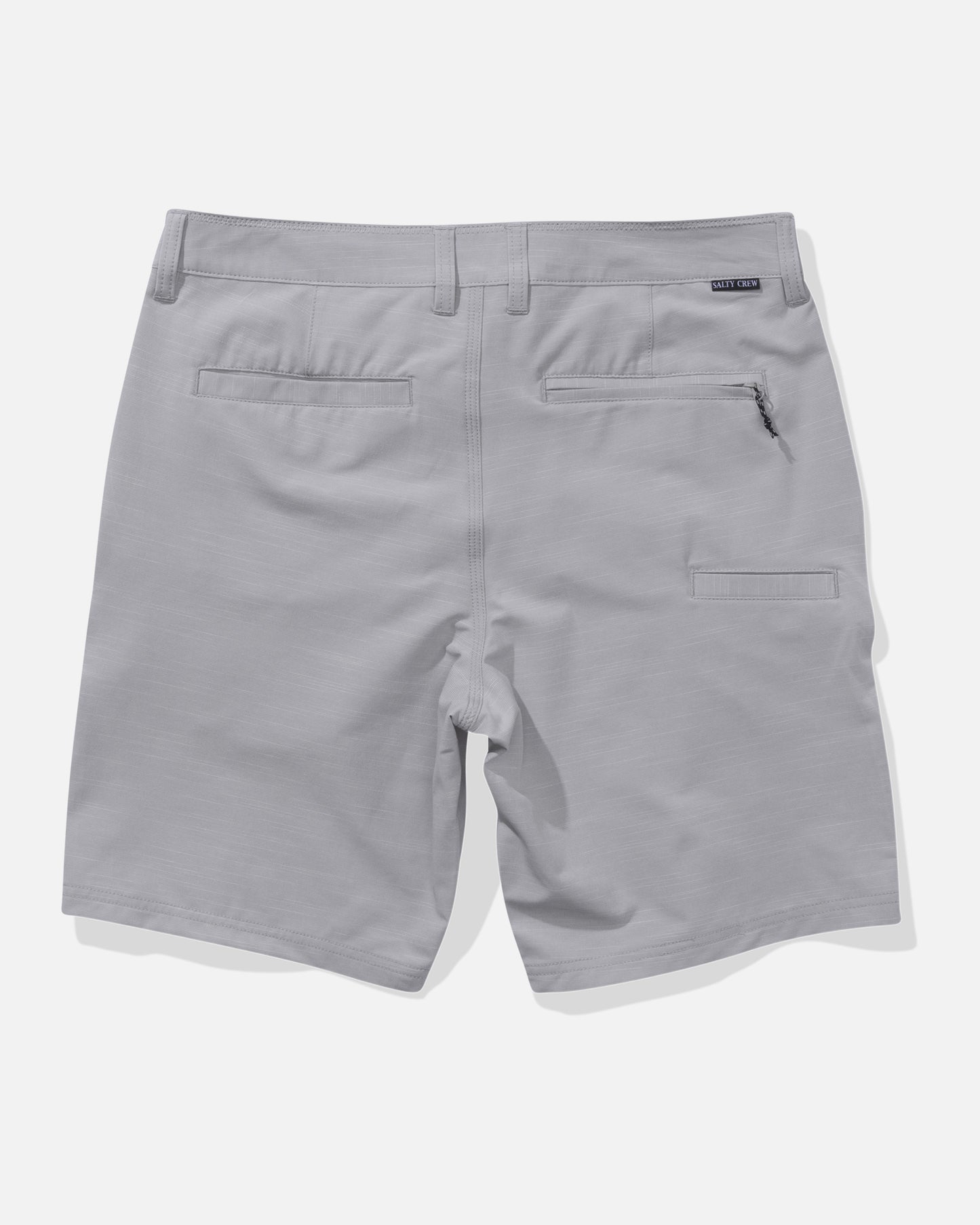 back view of Drifter 19" Slub Hybrid Short - Light Grey