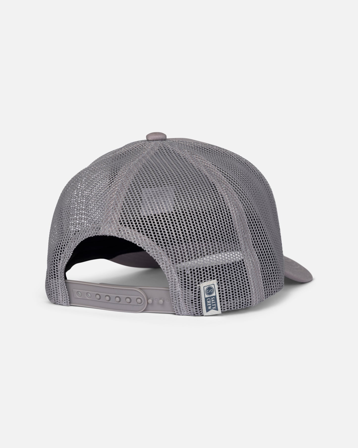 Back view of the Bruce Retro Trucker - Light Grey.