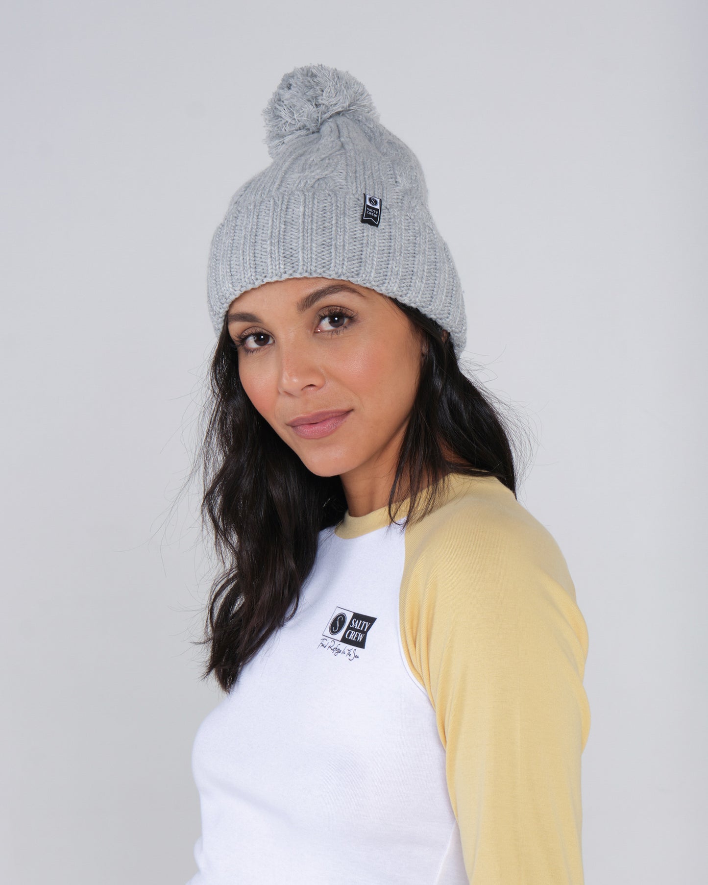 on body front view of Halyard Athletic Heather Beanie