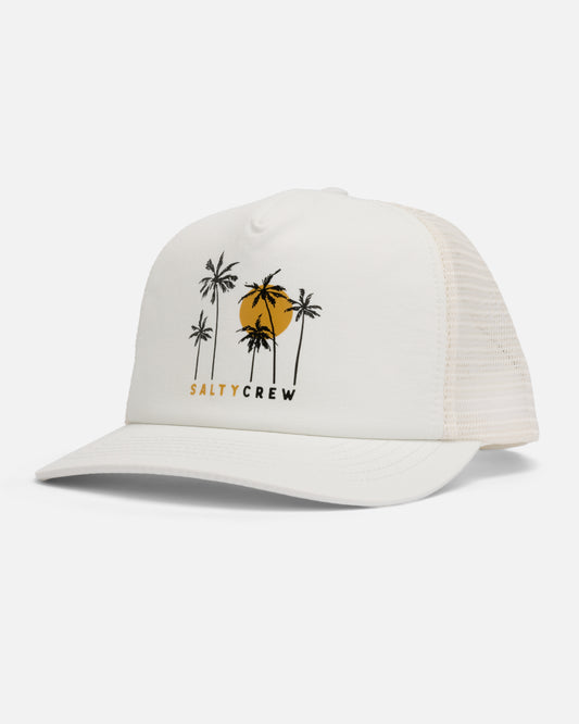 Front view of the Sunny Foamy Trucker Hat - Off White.