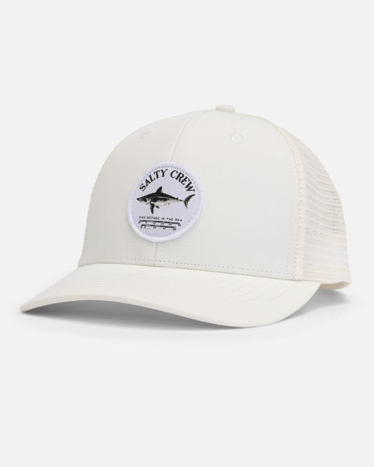 Front view of the Bruce Trucker Hat - Off White.