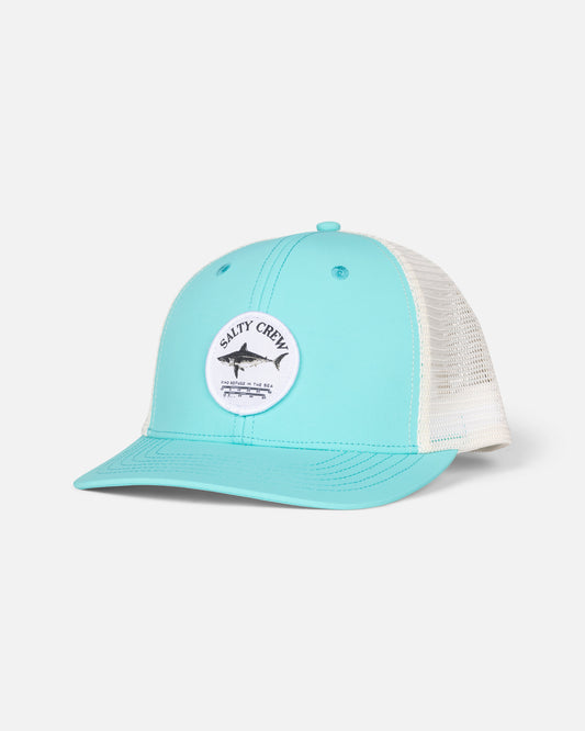 Front view of the Bruce Retro Trucker - Turquoise.