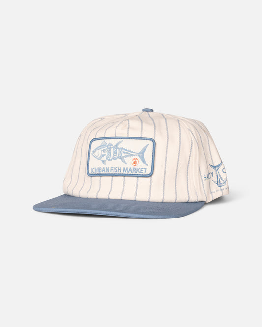 Front view of the Fish Market Snapback - Off White/Slate.