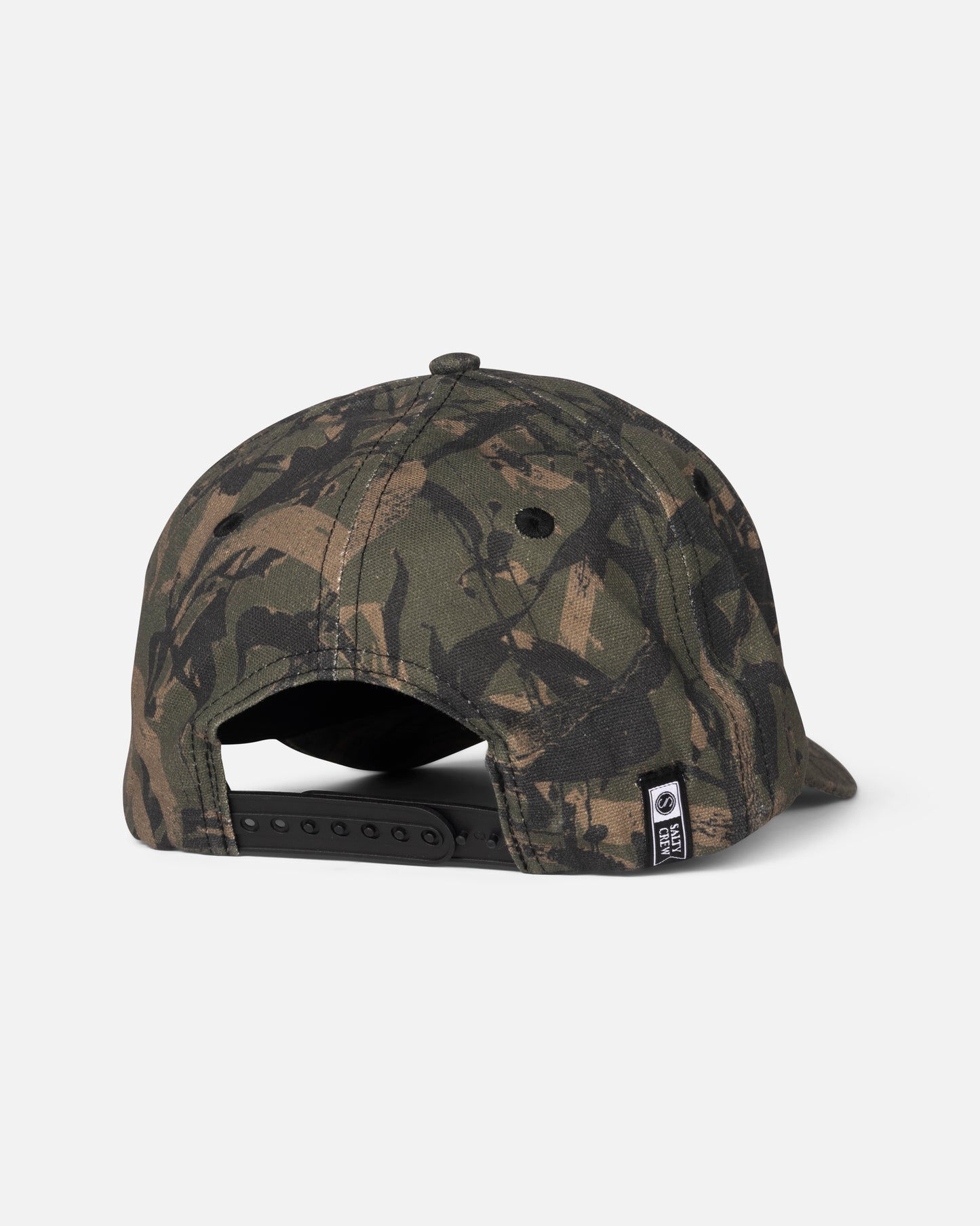 Back view of the Upstream Snapback - Olive Camo.