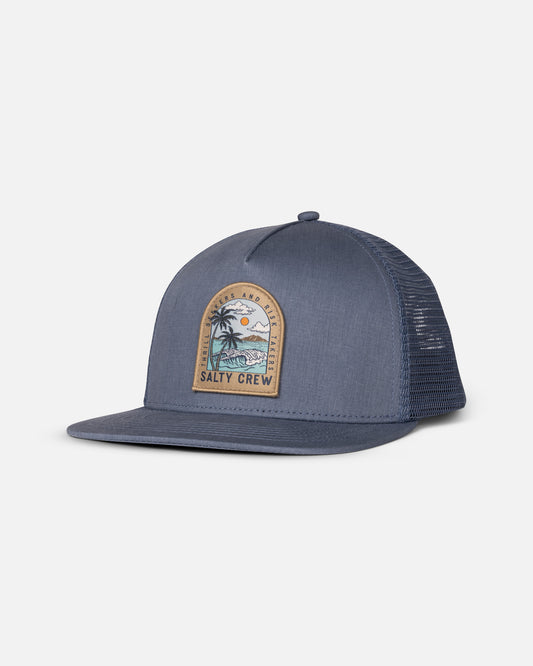 Front view of the Archway Trucker - Pilot Blue.