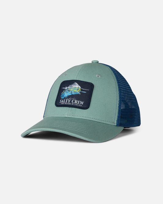 Front view of the Mahi Surface Trucker - Seaside/Castblue.