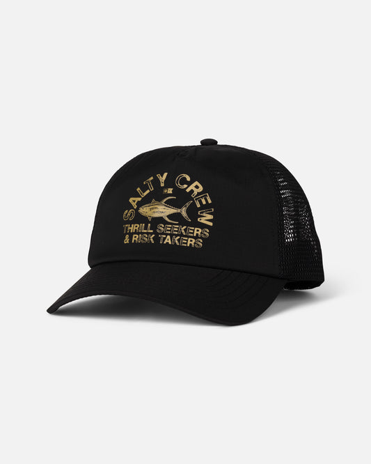 Front view of the Stamped Trucker - Black.