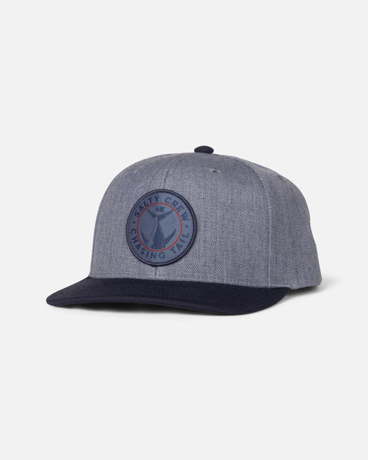 Front view of the Tailgate Snapback - Mineral Blue/Slate.