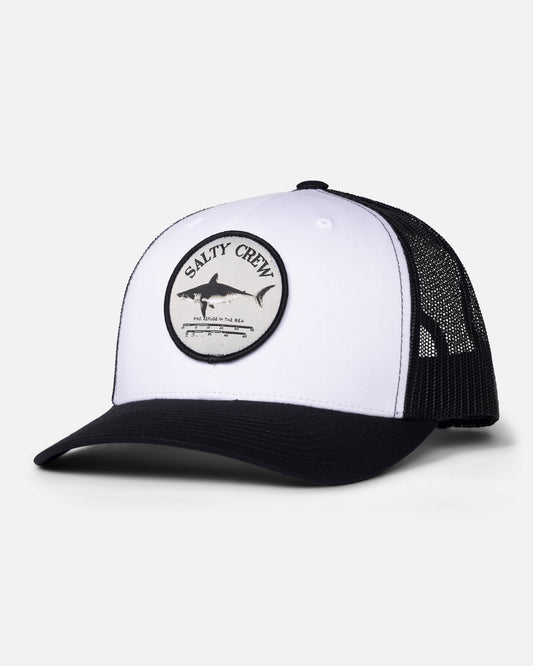 Front view of the Bruce Trucker - White Black.