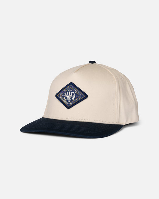 Front view of the Iconic Snapback - Birch Navy.