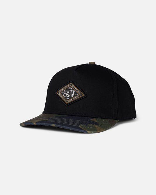 Front view of the Iconic Snapback - Camo.