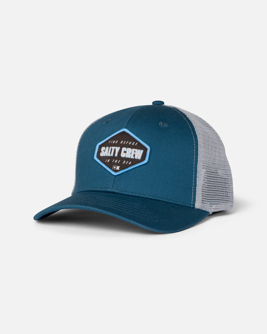 Front view of the Shapely Trucker - Captains Blue.