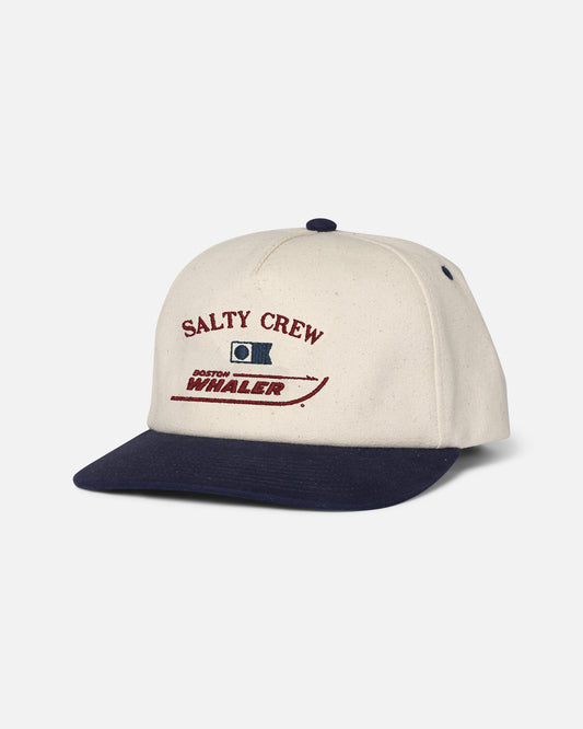 Front view of the Whaler Snapback - Off White.