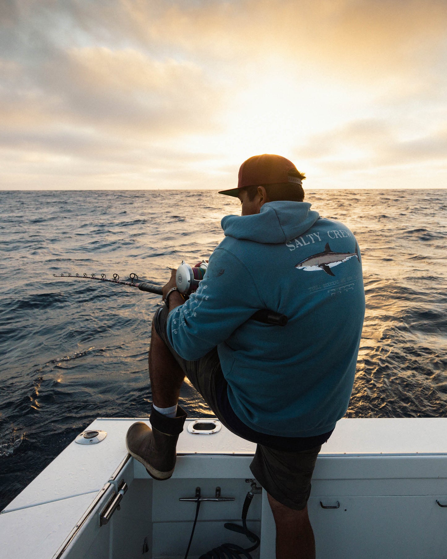 Lifestyle shot of the Bruce Fleece Hoodie - Slate.