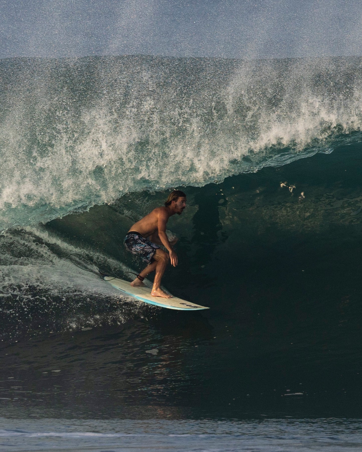 Action shot of surfer