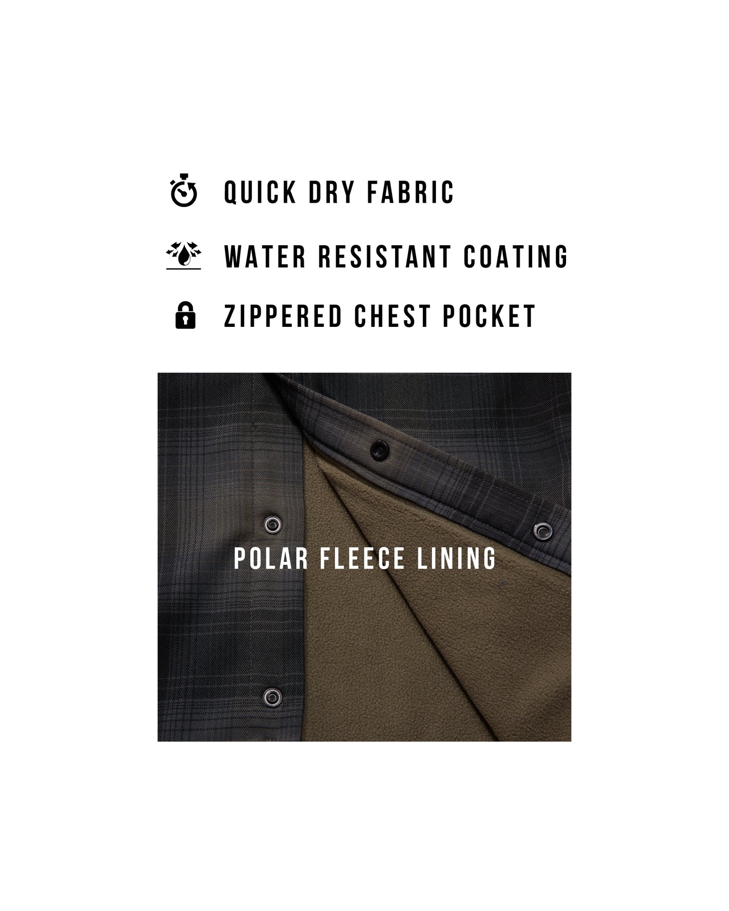 Close up shot of tech flannel