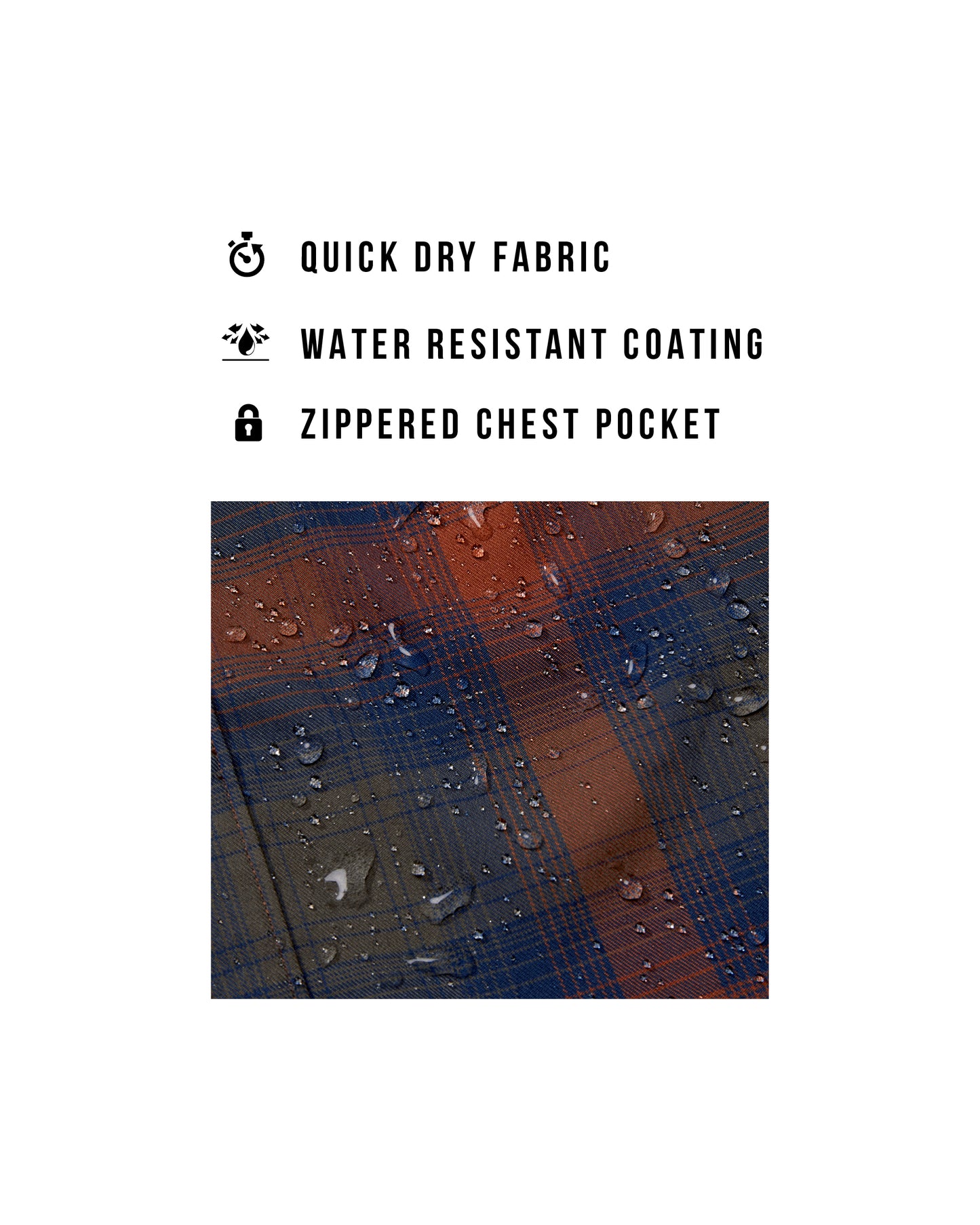Close up shot of tech flannel