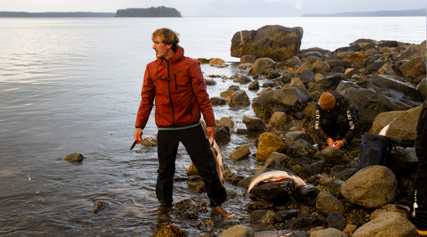 Lifestyle shot of the Headwind Redwood Packable Jacket