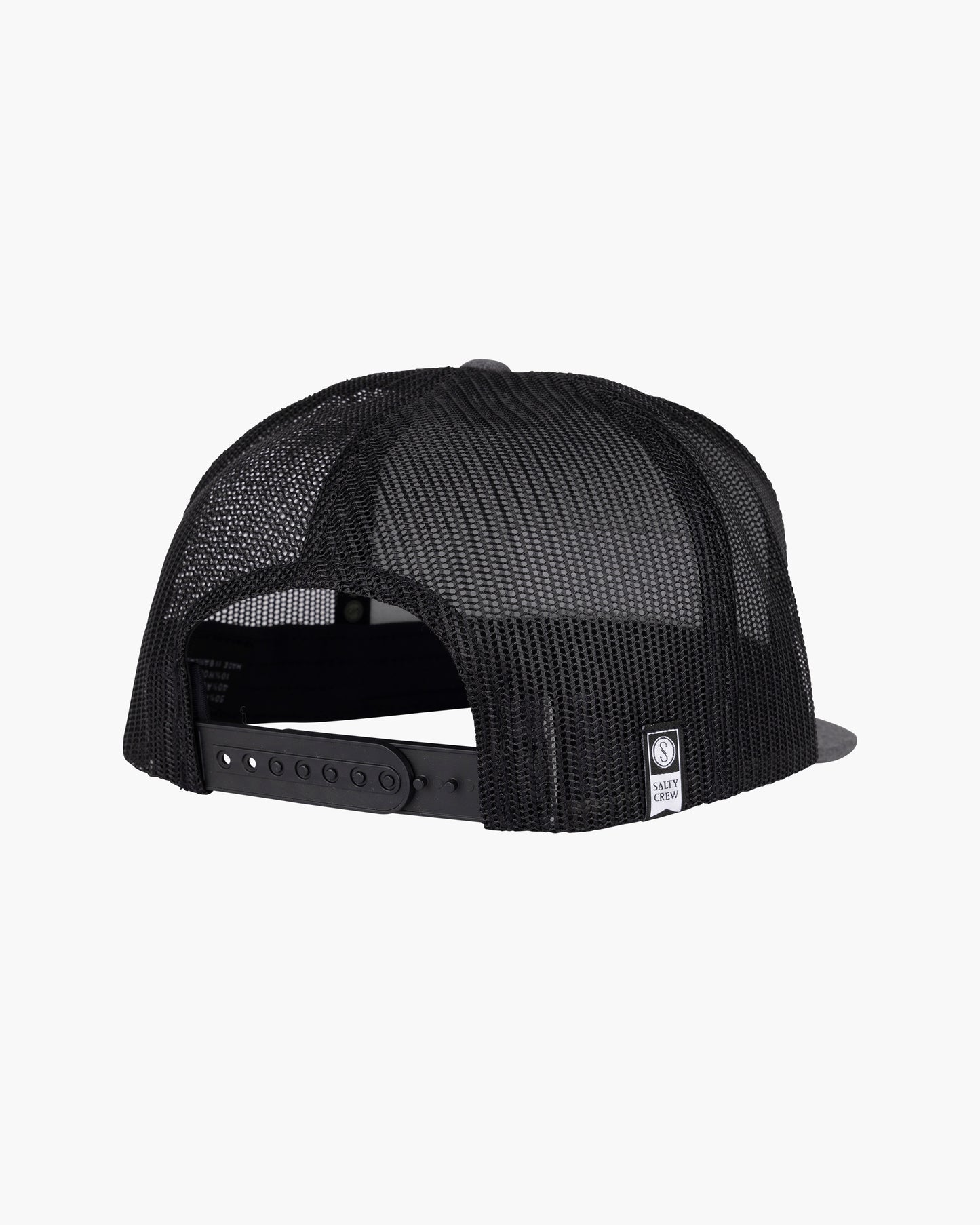back view of Alpha Twill Trucker Dark Heather Grey