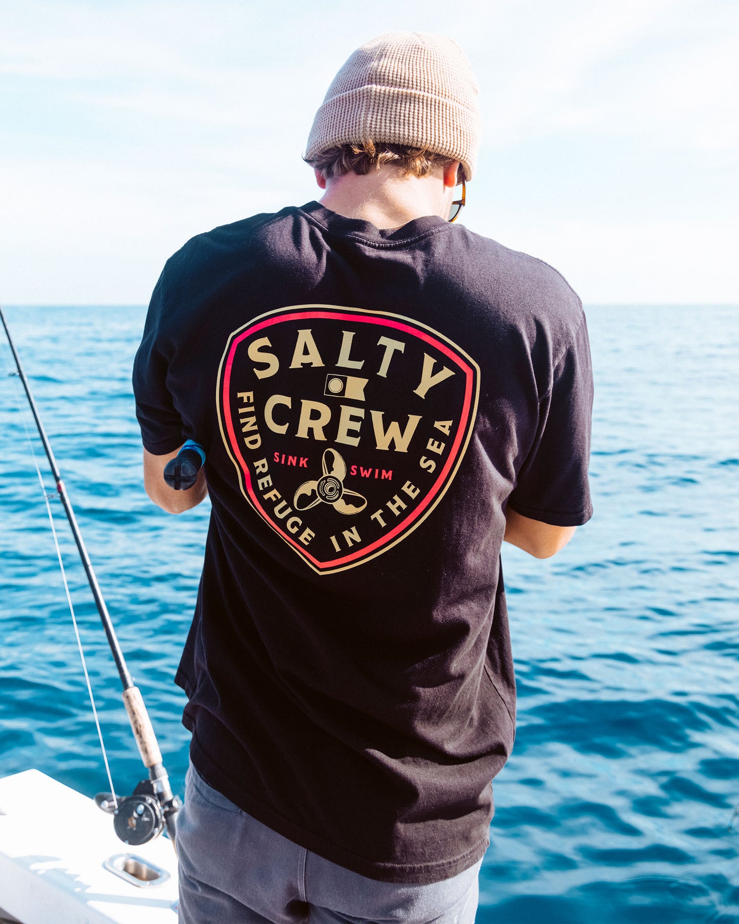 On-body shot of the Rotor Classic Tee - Black.