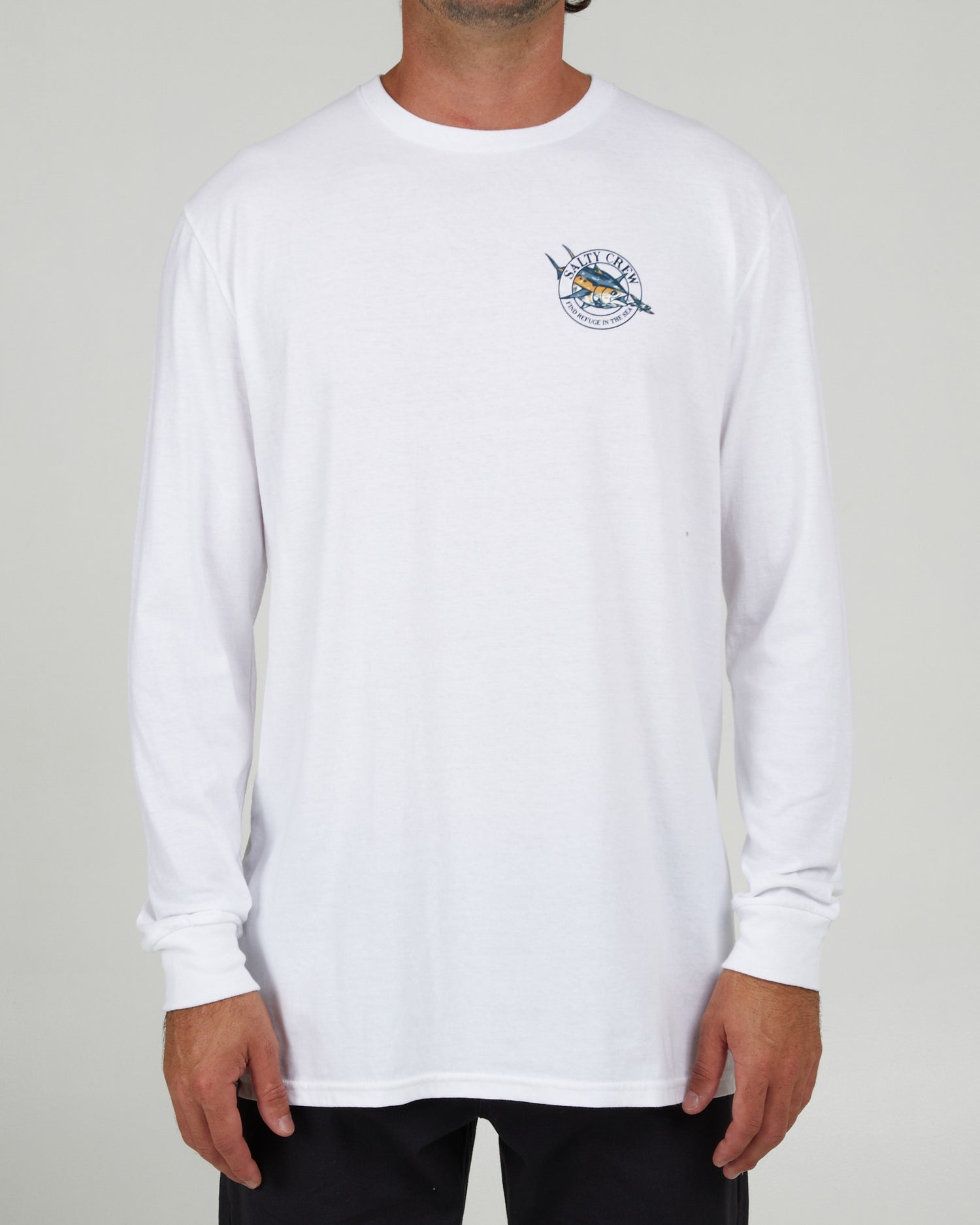 front view of Chaser White L/S Standard Tee