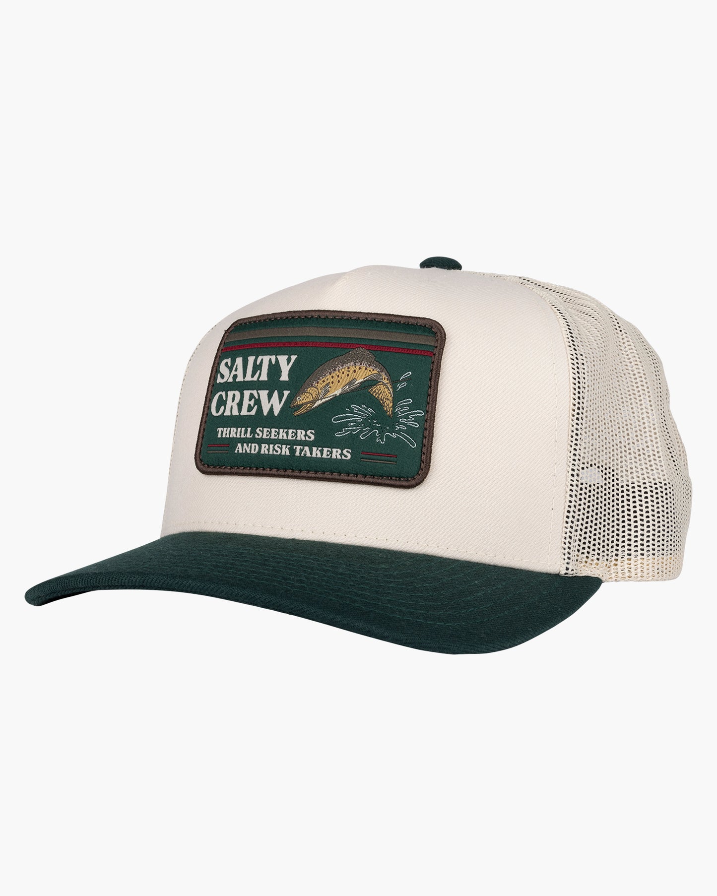Front of the Double Haul Ivory/Spruce Trucker