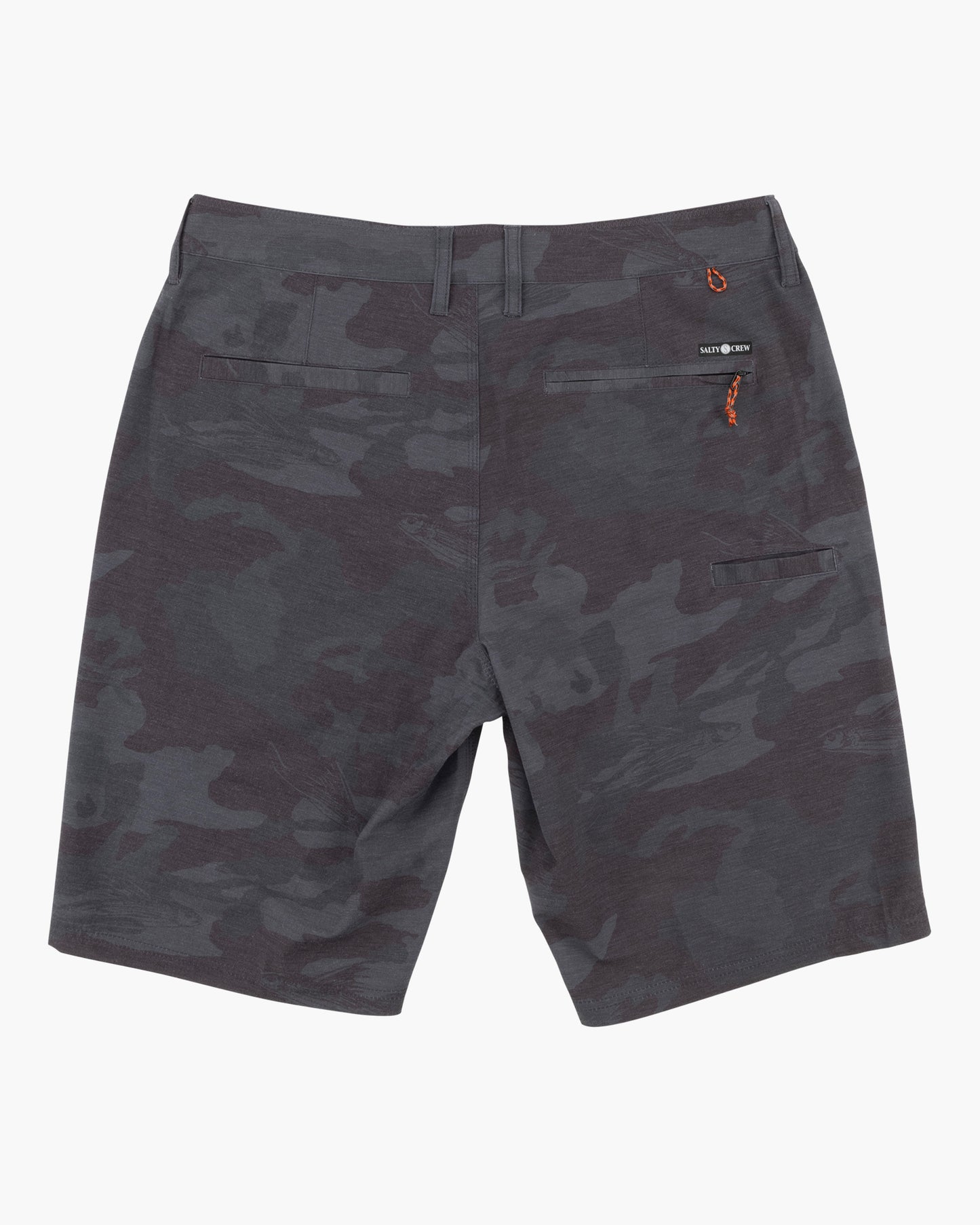 back view of Drifter 21" Black Camo Walkshort