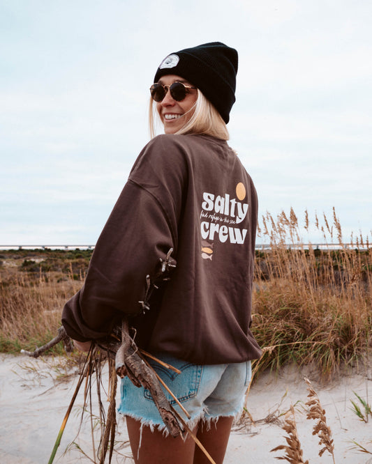 Lifestyle shot of the Small Bite Crew - Espresso.