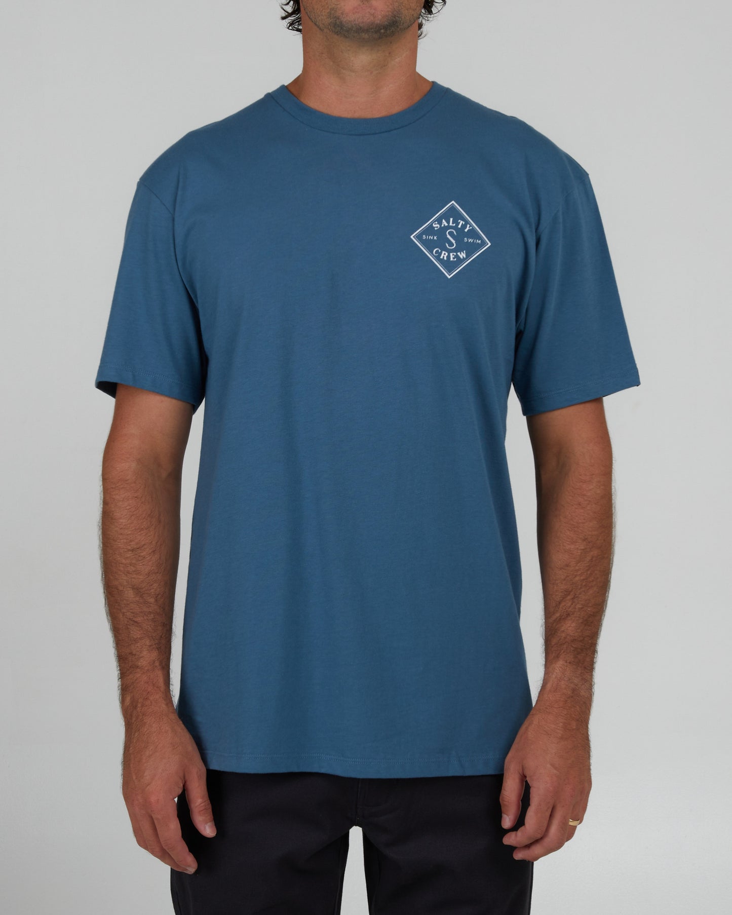 front view of Tippet Slate S/S Premium Tee