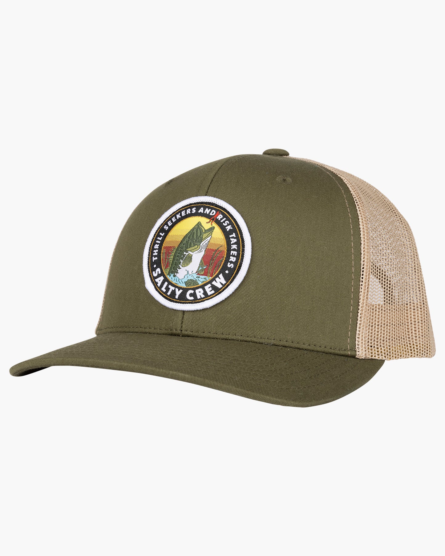 front view of Toads Moss/Khaki Retro Trucker